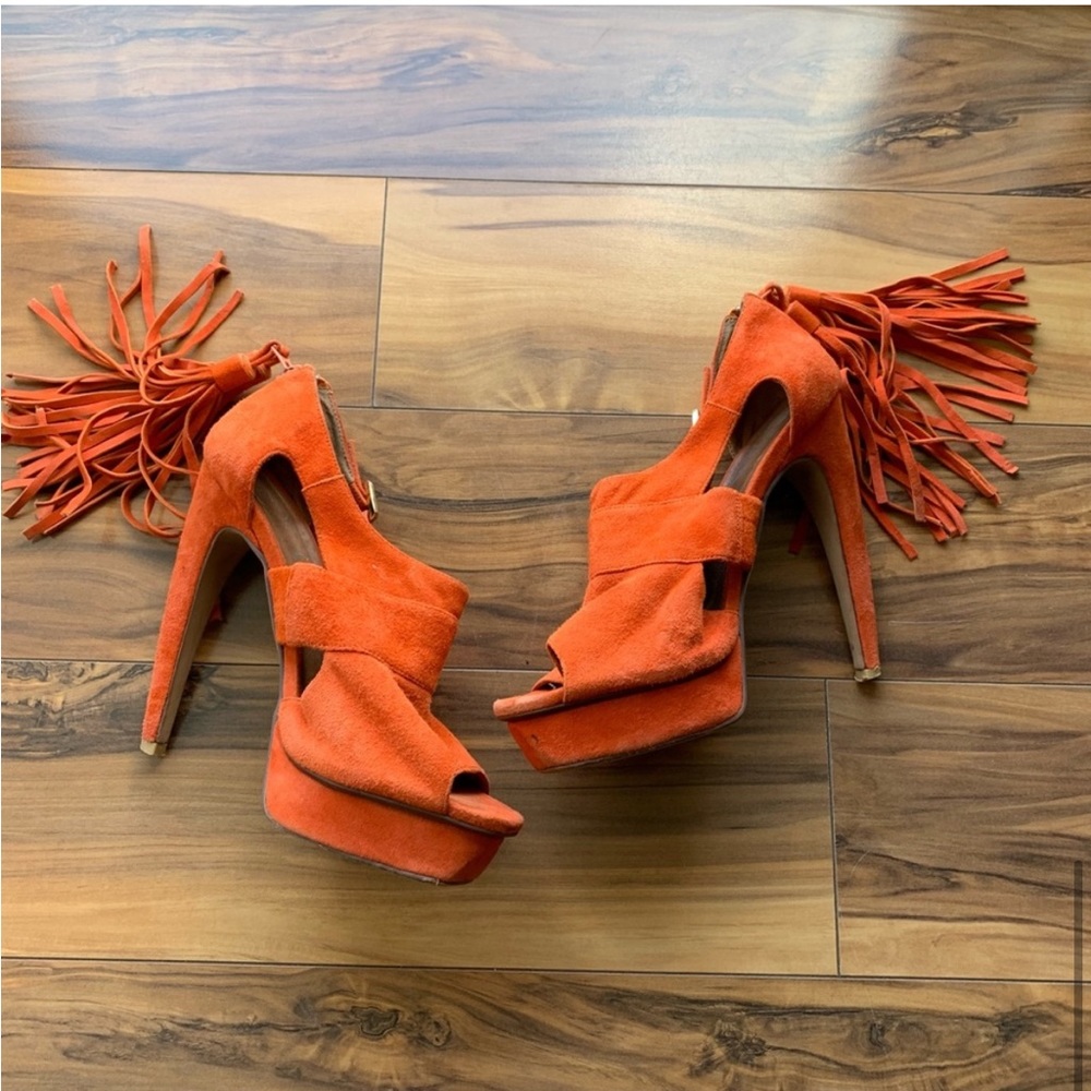 Jeffrey Campbell tassel heel sandals 9